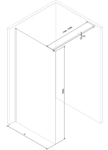 MEXEN KIOTO ŚCIANKA PRYSZNICOWA WALK-IN 80 x 200 CM ZŁOTA szkło 8 mm
