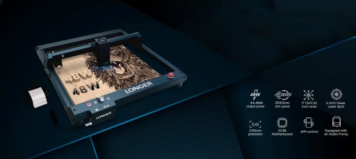Лазерный гравер LONGER B1 40Вт НОВЫЙ 36000мм/мин+Новые ролики+рабочая платформа