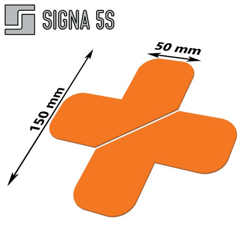 SIGNA 5S Znacznik podłogowy Kształt L/X 50 wym. 100/100mm, k. pomarańczowy