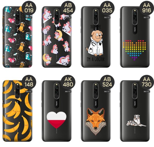 ETUI DO XIAOMI REDMI 8 WZORY BEZ TŁA NAKLEJKI STICKER OBUDOWA POKROWIEC