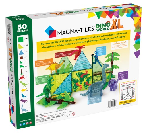 50 el. klocki magnetyczne dinozaury Dino Word XL