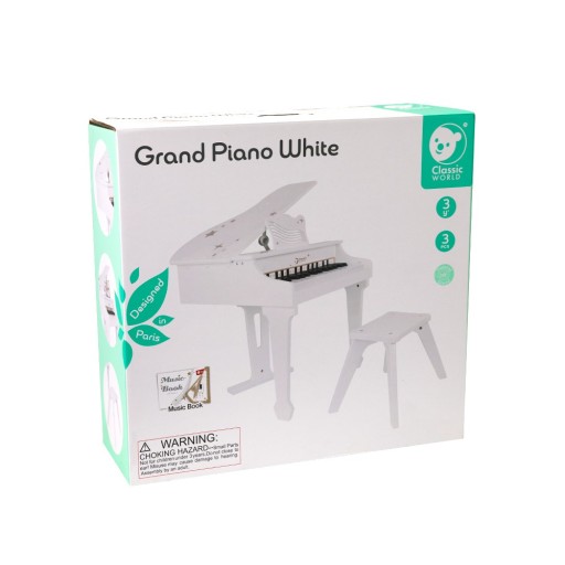 DUŻE PIANINO FORTEPIAN KSIĄŻECZKA I KRZESEŁKO PIANINKO BABY CLASSIC WORLD