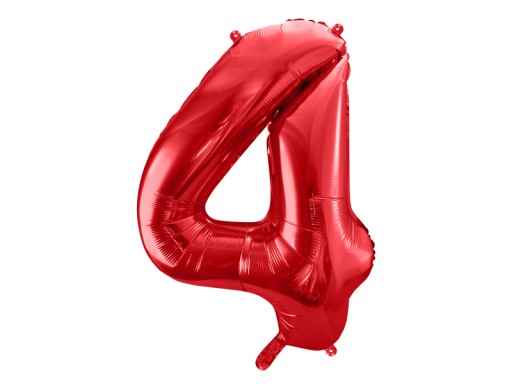 Balon foliowy Cyfra 4 czerwona
