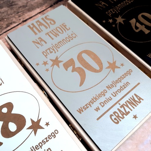 HAJS Коробка на день рождения 18,30,40... ЦВЕТА гравировка
