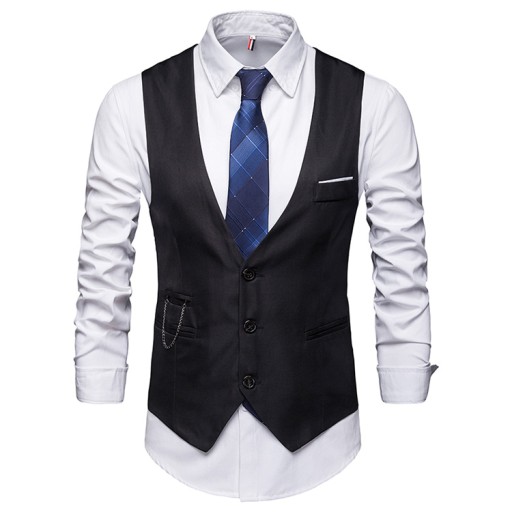 2XL МУЖСКИЙ ЖИЛЕТ ЭЛЕГАНТНЫЙ КЛАССИЧЕСКИЙ СПОРТИВНЫЙ КОСТЮМ SLIM CASUAL
