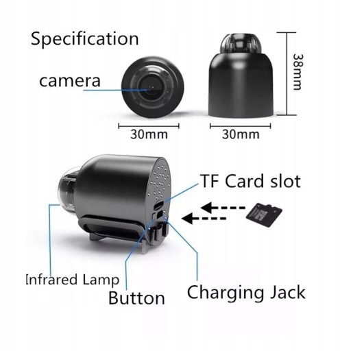 HD 1080P Mini WiFi камера ночного видения