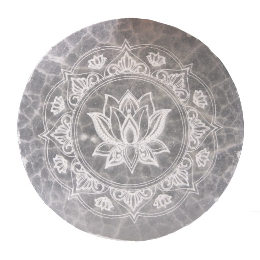 Селенитовая очищающая пластина LOTUS FLOWER MANDALA для зарядки радиатора