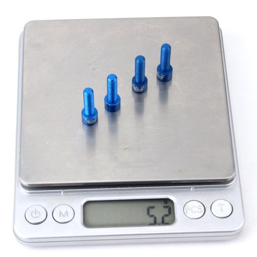 4pcs Mountain MTB Bike Head M5x17mm Bolts Screw Ti Screws Blue 1