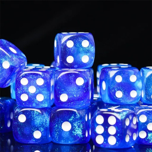ZESTAW 5 KOSTEK K6 RPG KOŚĆ SZEŚCIOŚCIENNA NIEBIESKA OTCHŁAŃ 1,6 CM