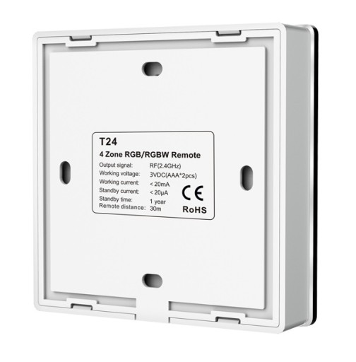 T24(W) Panel RF LED RGB/RGBW Dotykowy 4-Strefowy Bat