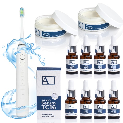 10x ARKADA SERUM TC16 kolagenowe + MAŚĆ DO STÓP + SZCZOTECZKA ELEKTRYCZNA