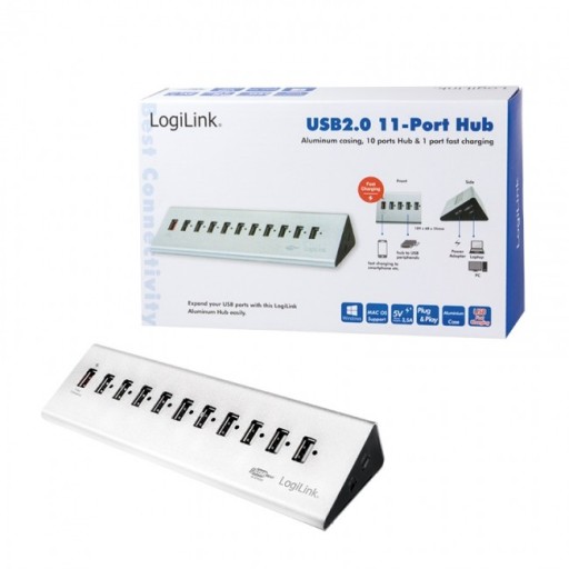 10-портовый серебряный концентратор LogiLink