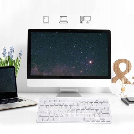 Русская тонкая беспроводная Bluetooth-клавиатура