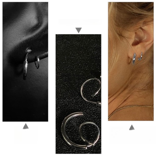 Серьги-кольца-спирали двойные белые 1,5х15см 2 шт.