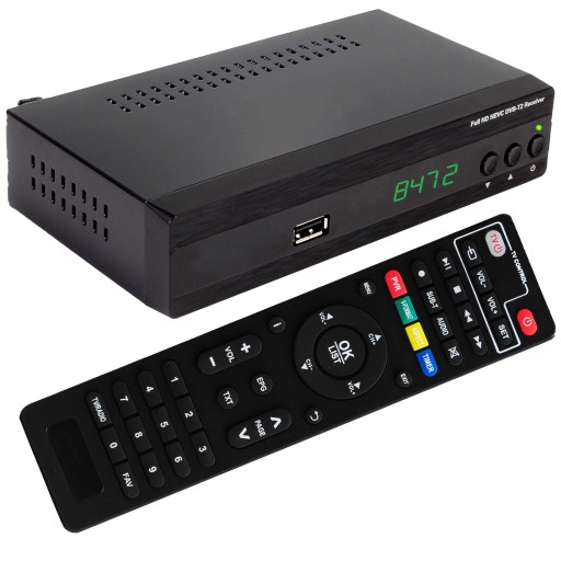 DVB-T2 FULL HD ЭФИРНЫЙ ТВ-ДЕКОДЕР HEVC H.265 HDMI-ТЮНЕР USB SCART ПУЛЬТ ДИСТАНЦИОННОГО УПРАВЛЕНИЯ