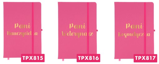 NOTES Różowy A5 GOLD Złocenie DLA KOSMETYCZKI Wz