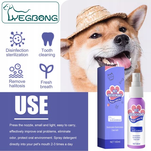 60ml Pet Oral Cleanse Spray Artykuły Dla Zwierząt