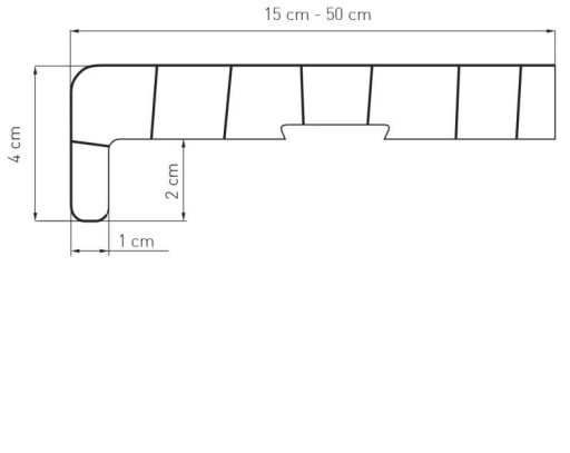 Parapet PCV komorowy kolor ZŁOTY DĄB szer.25cm