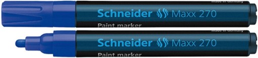 Маркер масляный SCHNEIDER 270, синий, круглый, 1-3 мм.