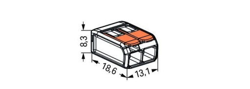 БЫСТРОРАЗЪЕМНЫЕ СОЕДИНИТЕЛИ WAGO 2X4мм 221-412 10ШТ.