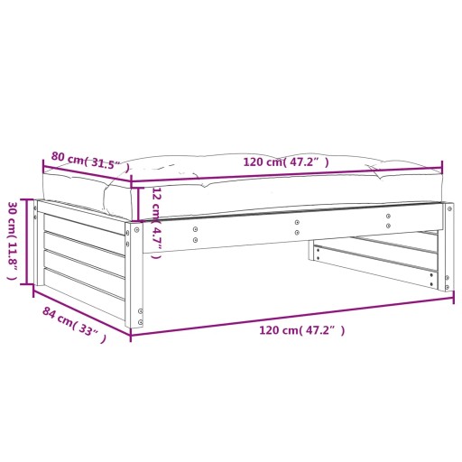vidaXL Садовая табуретка для ног 120x80 см Массив сосны