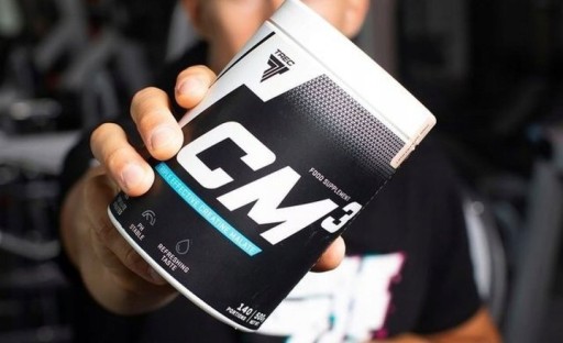 Супер сильная креатина Trec Cm3 Powder 500g яблочная трикриатиновая силовая скульптура
