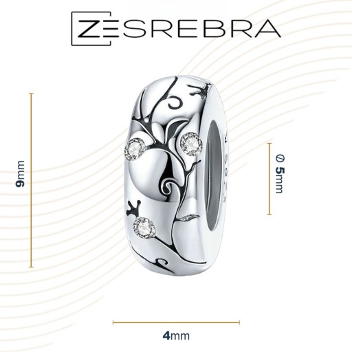 CHARMS Zestaw SERCA + STOPER srebro pr 925 2szt
