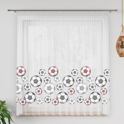 Firany Woalowe Firana Dla Chłopca Piłka Futbol Z Wszytą Taśmą sz. 220x150