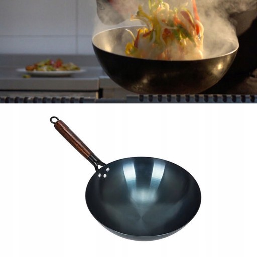 Сковорода WOK, китайский утюг, глубокая, для азиатских блюд, 38 см