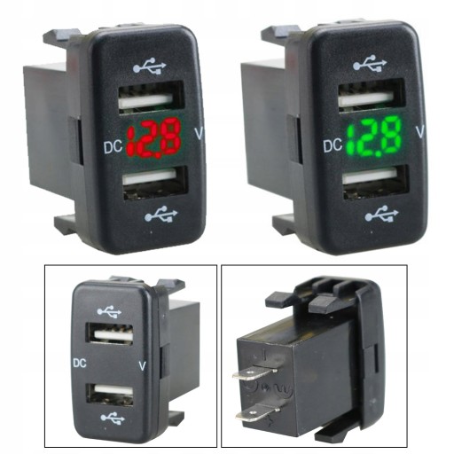 Samochodowy podwójny adapter gniazda USB