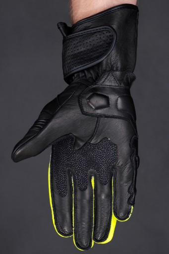 HUSAR ZR RACE fluo SKÓRZANE RĘKAWICE MOTOCYKLOWE