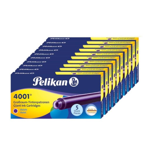Naboje pióra wiecznego długie fiolet PELIKAN 50szt