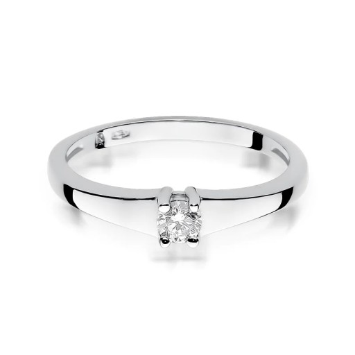 Pierścionek W-257 0,15ct brylanty białe złoto 585
