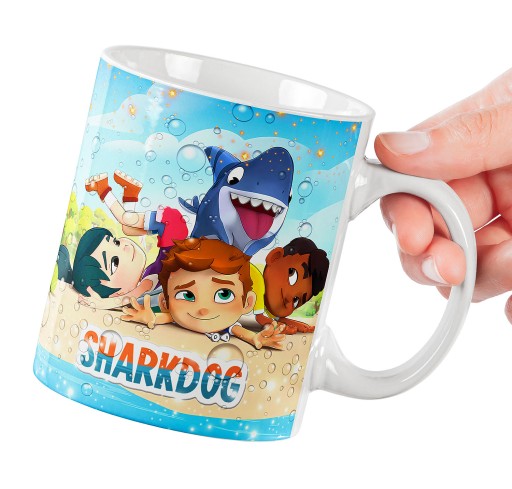 ПОДАРОЧНЫЙ НАБОР КРУЖКА ДЛЯ ДЕТЕЙ ТАТУ НАКЛЕЙКИ РЕКСИН SHARKDOG КАЧЕСТВО