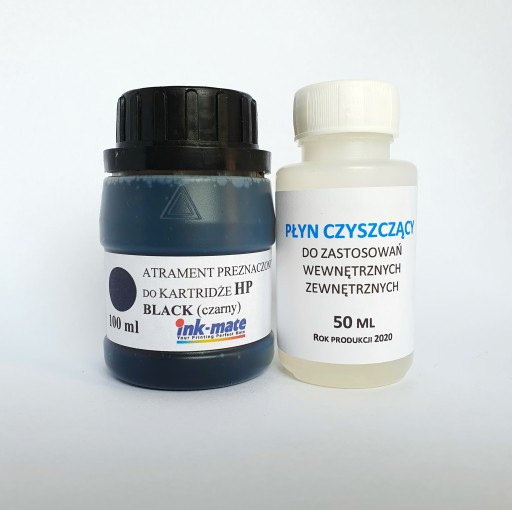 extra tusz CZARNY 100 ML do napełniania HP +płyn