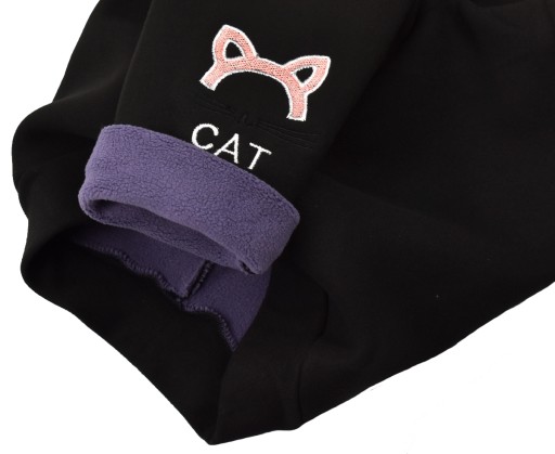 MIEGO Czarne Legginsy Ocieplane Polarem CAT - 110/116