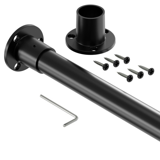 Гардеробная штанга Solid PRO II, 148 см, черный + 2 розетки