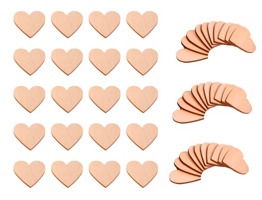 Деревянное СЕРДЦЕ HEARTS 4см 50шт украшение для скрапбука