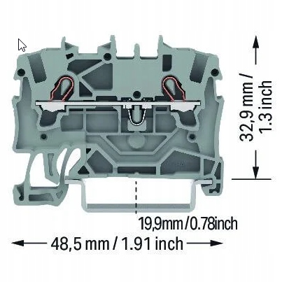 WAGO Szybkozłączka instalacyjna 1,5 mm² na szynę DIN TH35 niebieska