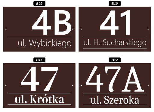 Адресная табличка, КОРИЧНЕВАЯ МАТОВАЯ, большая - МЕТАЛЛ - УФ