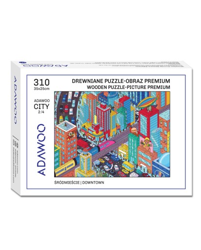 Деревянный 3D-пазл премиум-класса для взрослых Adawoo City 2/4 Śródmieście