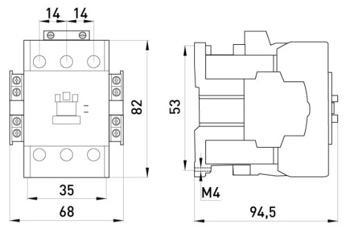 Контактор e.industrial.ukc.32.220, 32А, 220В, НО+НЗ