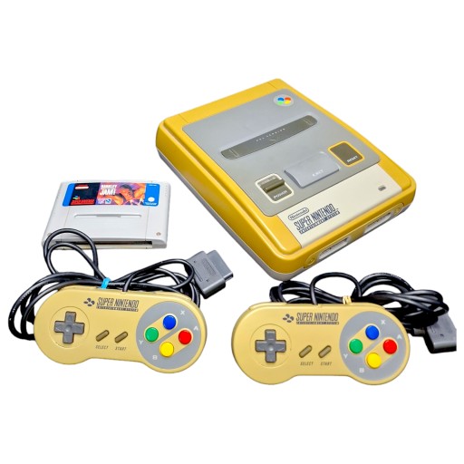 Ретро-консоль Super Nintendo SNES, 2 пэда и игра NBA, набор