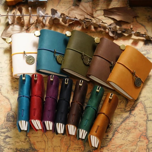 Мини-блокнот Fromthenon Traveler's Notebook с отрывными листами, верхний слой из телячьей кожи