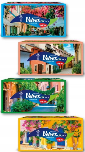 Салфетки Velvet Paradise без запаха, 3 слоя. 120 шт.