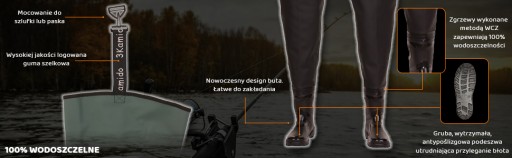 WADERS, молодежные рыболовные кулиски 3Kamido BLACK + сумка р. 36