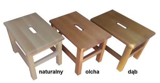 STOŁEK DREWNIANY z uchwytem RYCZKA BUK - taboret niski PODNÓŻEK