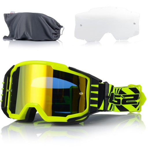 МОТОЦИКЛОВЫЕ ОЧКИ LS2 CHARGER PRO YELLOW FLUO + 2x ПРОТИВОТОГНУВАЮЩЕЕ ЗЕРКАЛО СТЕКЛА