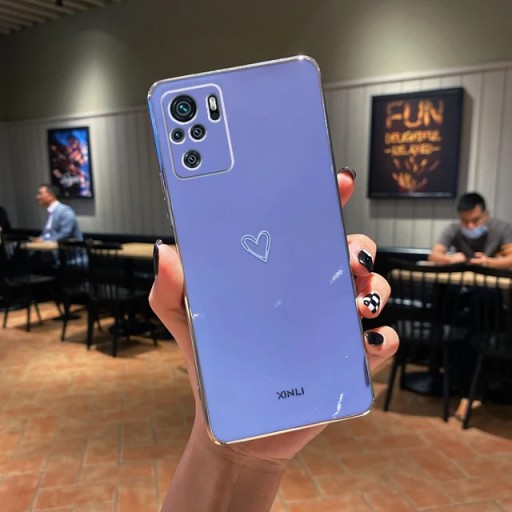 Силиконовый чехол для телефона с квадратным покрытием и сердечком для Xiaomi