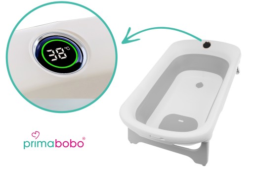 Складная детская ванночка LUX Primabobo с жидкокристаллическим термометром и подушкой